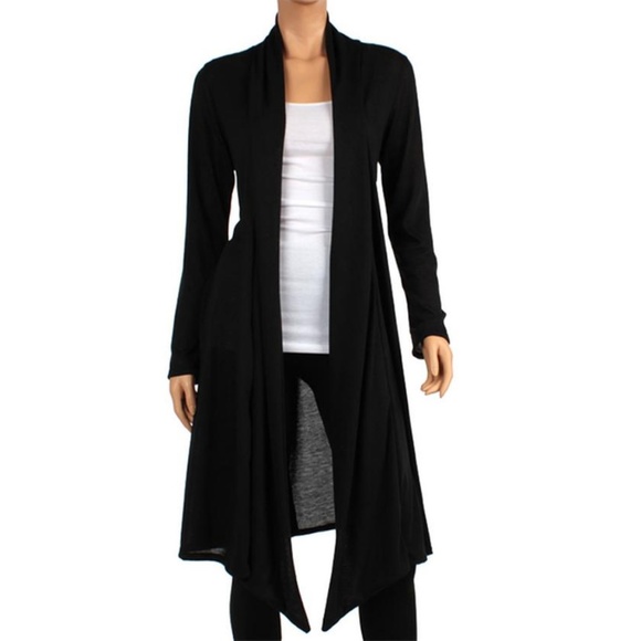 Rags and Couture Sweaters - NIB Rags & Couture Black Knee-Length Cardigan